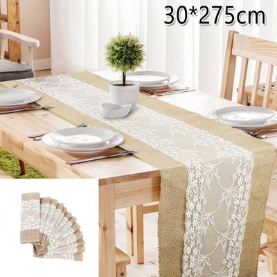 Nuovo Runner da Tavolo in Pizzo Lunghezza 275cm Copritavolo Tovaglia per Matrimonio Festa Evento Banchetto Decorazione