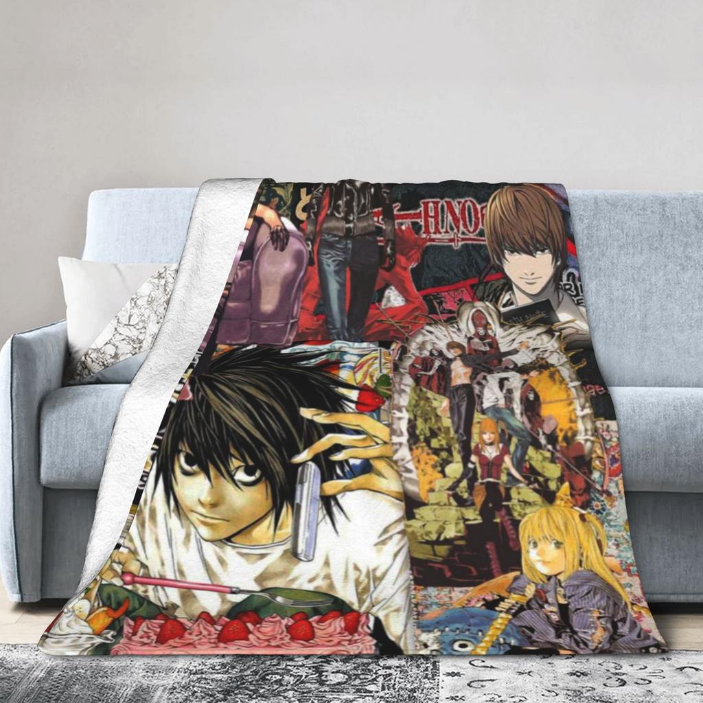 Super Soft Death Book Note Japan Manga Ryuk Throw Blanket Premium Flannel Fleece Bed Blanket Super Cozy Blankets All Season Use