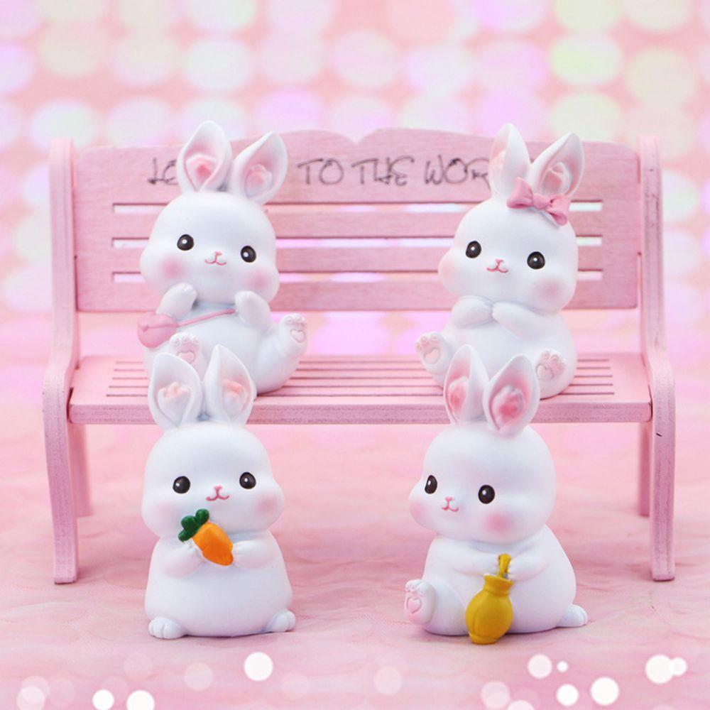 Accessories Animal Model Figure Toys Resin Rabbit Figure Party Dessert Decor Bunny Cake Decoration