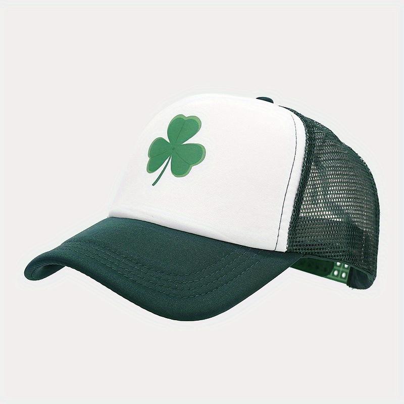1pc Shamrock, Saint Patrick s Day Irish Day Adjustable Hat Cap темно-зеленого