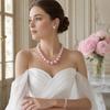Bridal Jewelry Set 3Pcs/Set Imitation Pearls Set, Adjustable Length Choker Necklace with Ear Studs Faux Pearl And Bracelet, for Weddings Banquets