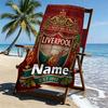 Custom Name Personalized Liverpool Football Club Print Beach Towel, for Trip Camping Beach Party Home Decor, Birthday Gift for Family & Friends