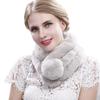 Real Rabbit Fur Scarf Ladies Short Winter Warmth Encryption Thick Fur Three-tube Big Fur Ball Rex Rabbit Fur Collar