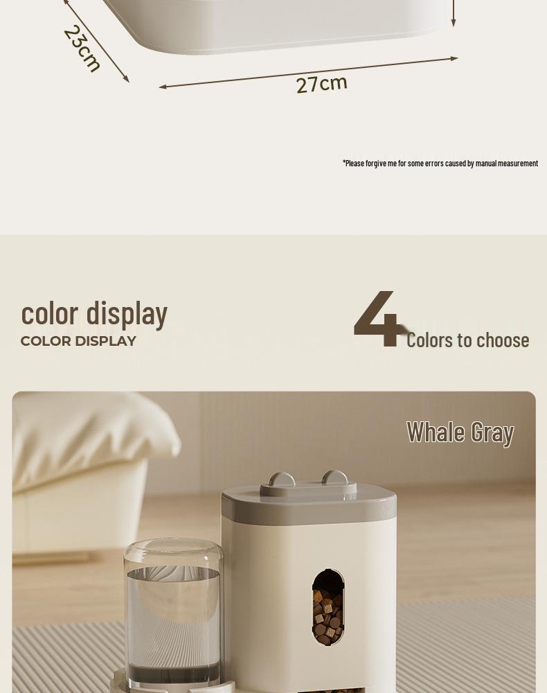 Pet Water Fountain & Feeder: Automatic Cat & Dog Bowl with Food Storage and Water Dispenser