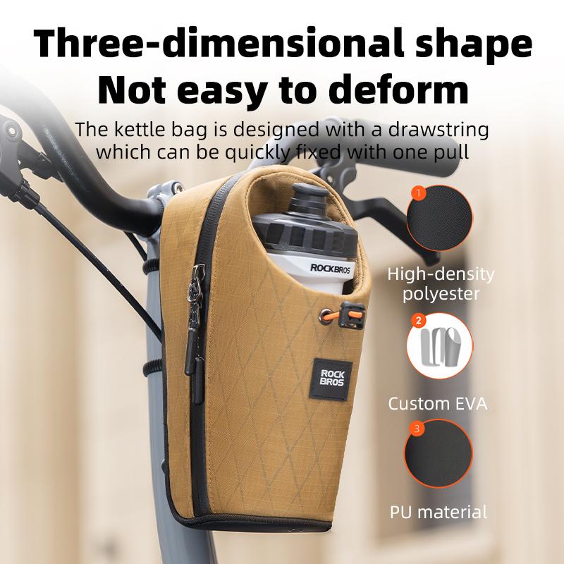 ROCKBROS Folding Bicycle Water Bottle Bags Fashion Front Frame Kettle Bags for Brompton Bike Electric Scooter Tools Package
