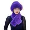 Imitation Mink Hair Winter Women's Scarf Mongolian Hat Plush Hat Set Windproof Thickened Warm Fashionable Ear Hat