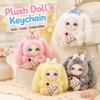 Big Ear Rabbit Plush Keychain Ornaments Car Key Ring Cute Bunny Doll Pendant  Gift For Girls