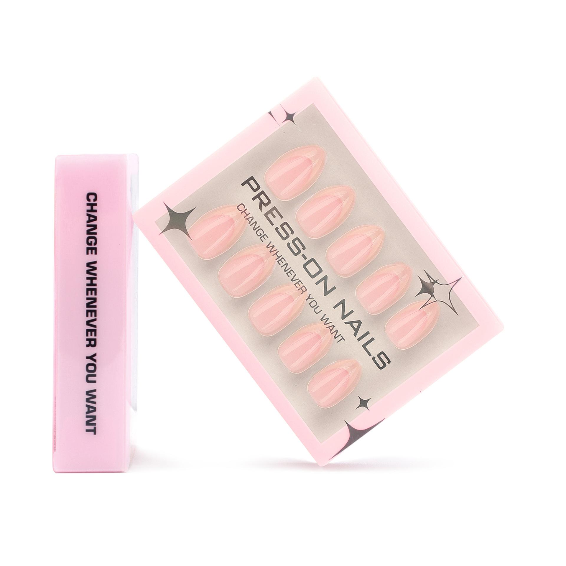 Hot-selling French 30-piece wearable nail short almond-shaped manicure fake nail wearable nail piece