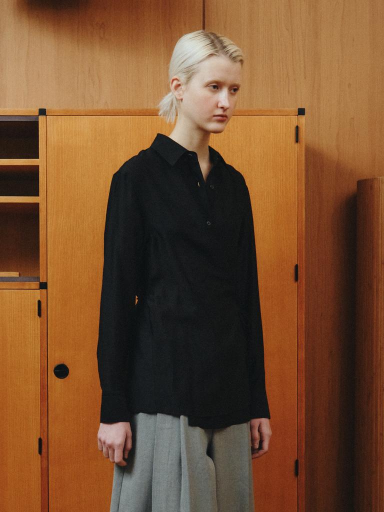Reply Sheer Wrap Shirt_Black