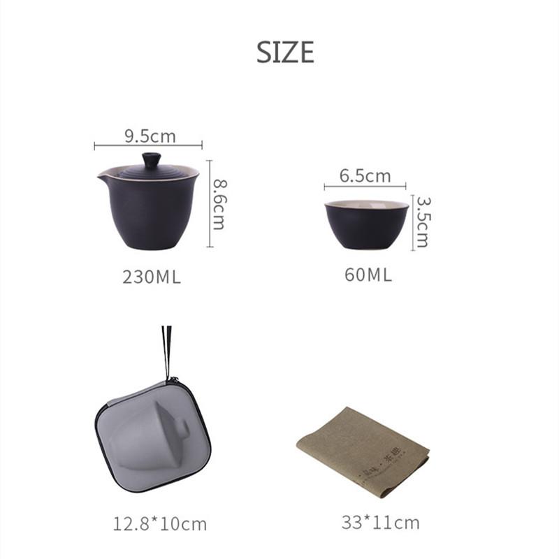 Cerimônia do chá Viagem Conjunto de chá Mate Conjunto de chá portátil para fazer chá ao ar livre Xícara de chá Um bule Três xícaras Bule