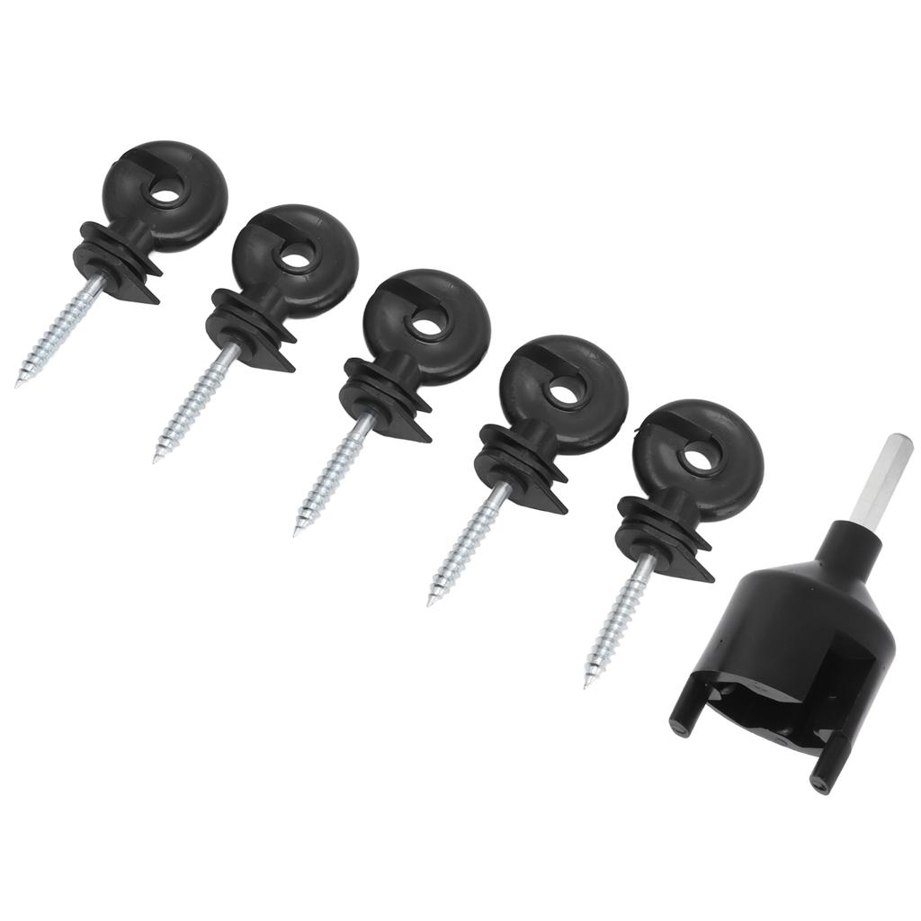 50Pcs Electric Fence Insulator Screw in Insulator Fence Ring Post Wood Post Insulator with