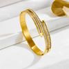 2026 Diamond-encrusted Nail Bracelet, Three-row Ladder Square Diamond Bracelet, Light Luxury Temperament, Personality Trend INS Style