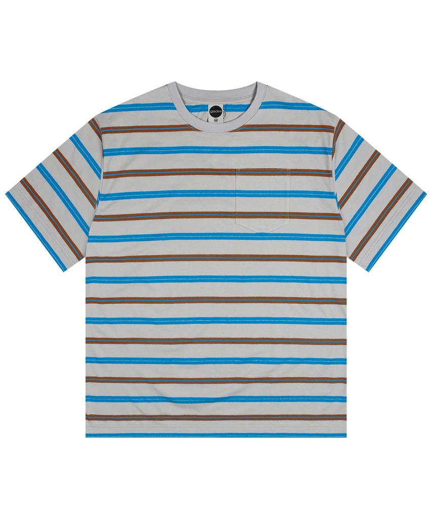 GLACK Gt141 Multi-Stripe Pocket T-Shirt (Gray)
