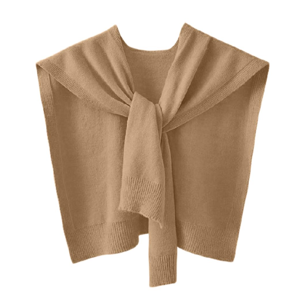 Ladies' Fashionable Solid Color Western-style Knitted Outer Shawl