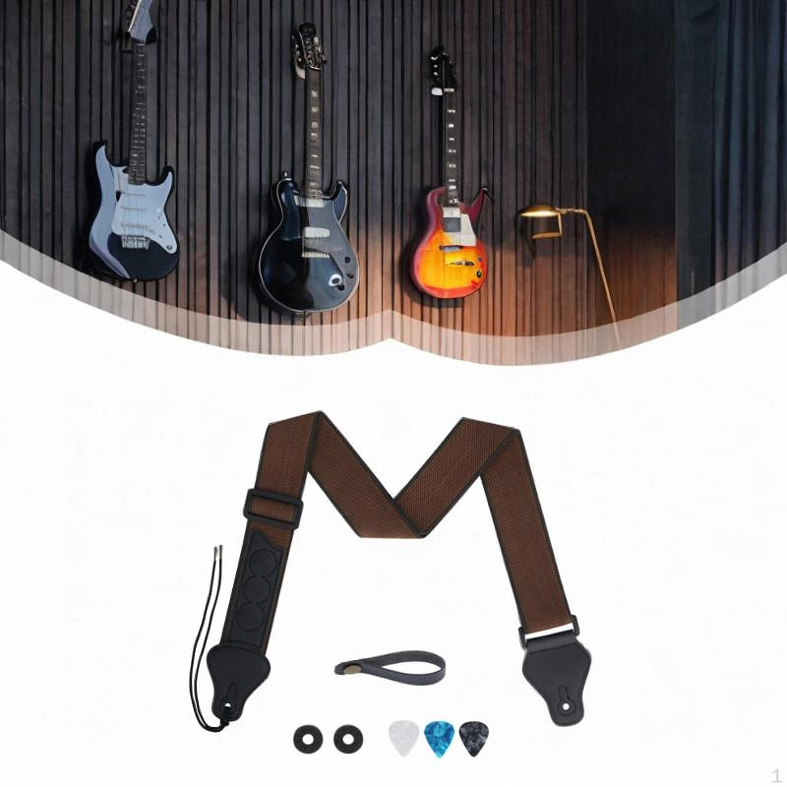 

Ремень для акустической гитары, наплечные ремни, ремни, концы из искусственной кожи, мягкие, регулируемые коричневый