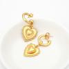 European and American Fashion Heart-shaped Lace Love Pendant Earrings Double-layer Relief Earrings Trend Jewelry Peach Heart Ear Buckle