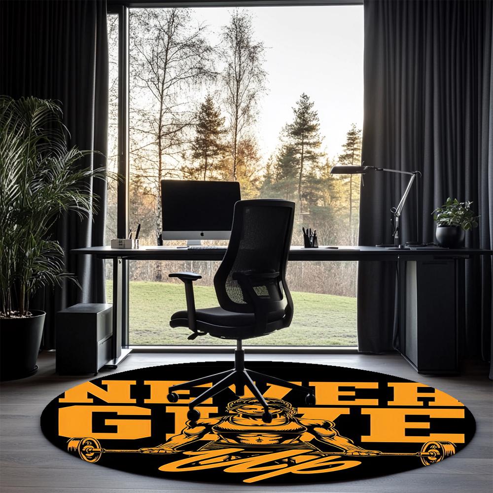 weightlifting Printed Round Rug Carpet Chair Rug Area Rug Entryway Doormats,for Office Chair Living Room Bedroom Kitchen Room.