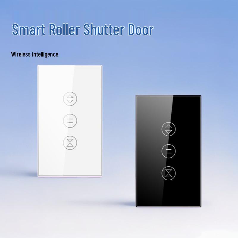 Graffiti WiFi Smart Roller Shutter Switch - Voice Control with Alexa, Tempered Glass Panel