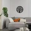 1-Piece Modern Tree of Life Metal Wall Decor - Black Line Sculpture for Home and Office | Stylish Metal Wall Hanging
