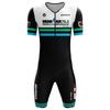 Mens Short Sleeve Triathlon Jersey Set - 100% Polyester Cycling Skinsuit with Sponge Pad Shorts - Lightweight Breathable Swimskin for Triathlon,