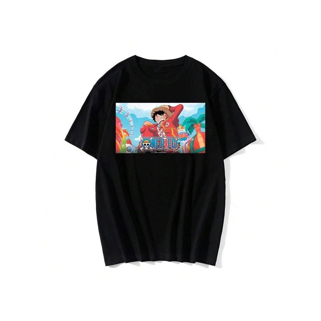 

Japanese Anime ONE PIECE Luffy Men Women Summer T-shirt Harajuku Retro Short-sleeved Loose Oversized Casual Comfort Y2k Top S