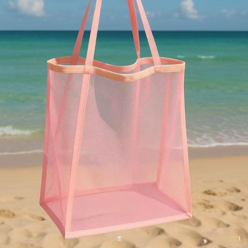 

Available Large Capacity Lightweight Transparent Women S Tote Bag Mesh Shoulder Shopping Bag Fashionable Versatile,Black,Khaki A2