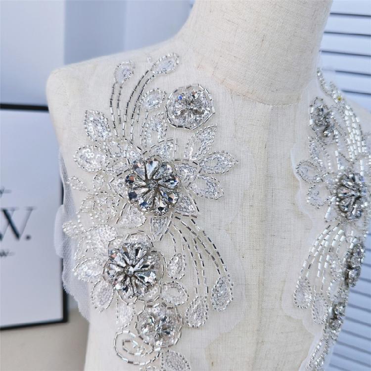Coudre des Strass Élégants pour Applications de Robe Patchs Dorsaux pour Couture de Vêtements