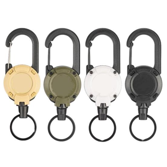 Fly Fishing Retractor Badge Reel with Wire Rope Multipurpose 360-Degree Rotation