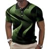 Men Gradient Polo Shirt Short Sleeve 3d Print Tops Fashion Polyester Breathable Comfortable Polos Shirts
