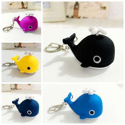 Sounds Light Sea Whale Keychain with Sound Animal LED Keychain LED Whale Keyring  Bag Decoration