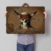 Pirate Skull and Map Tinplate Poster Custom Wall Art Vintage Metal Signs Retro Tin Plaque for Decoration Home Decor Accessories