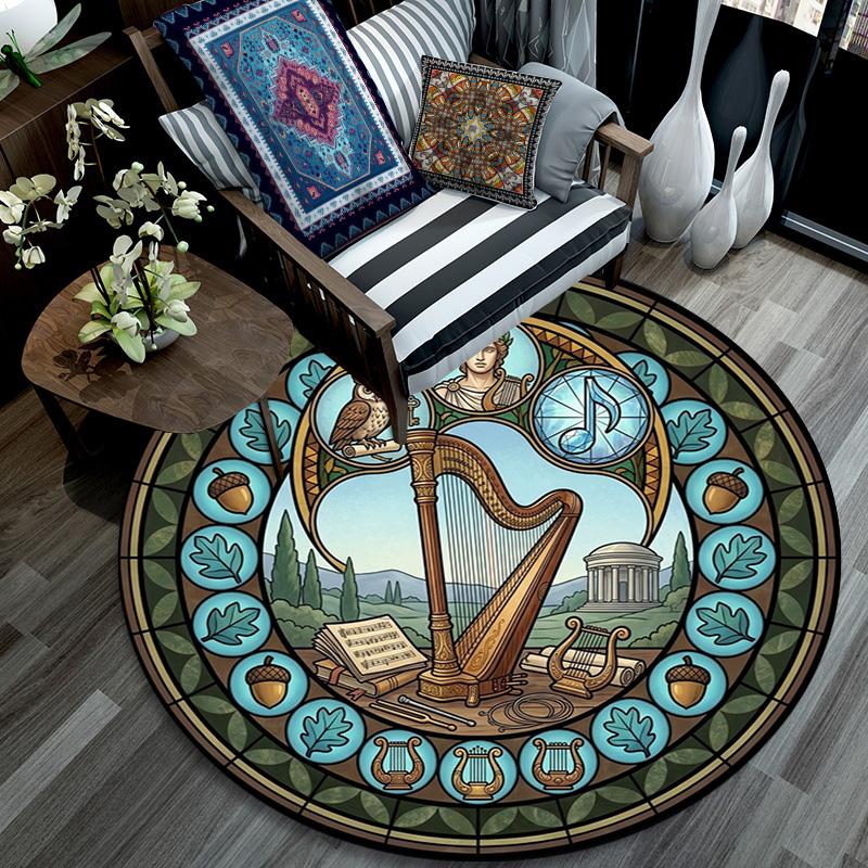 Cicada Life Cycle Art Round Area Rug Under Office Chairs Bedroom Living Room Home Decor