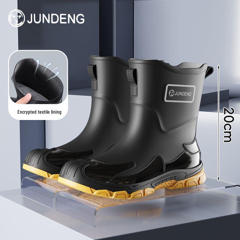 Wasserdichte, rutschfeste Unisex-Gummistiefel für Angeln, Arbeit und Bau – Mittellang, Modisch.