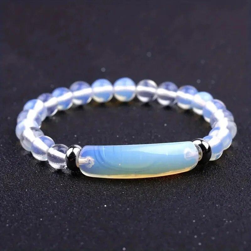 1pc Handmade Stone Bracelet Turquoise Malachite Gemstone Crystal Rough Bracelet Body Energy Yoga