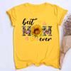 1pc Blessed Mom Best Mom Ever Letter TShirts Great Mothers Day Gift Round Neck Casual Short Sleeve Women Clothes