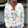 2026 foreign trade new 3D digital printing cardigan knitted jacket women's clothing early spring and autumn factory wholesale