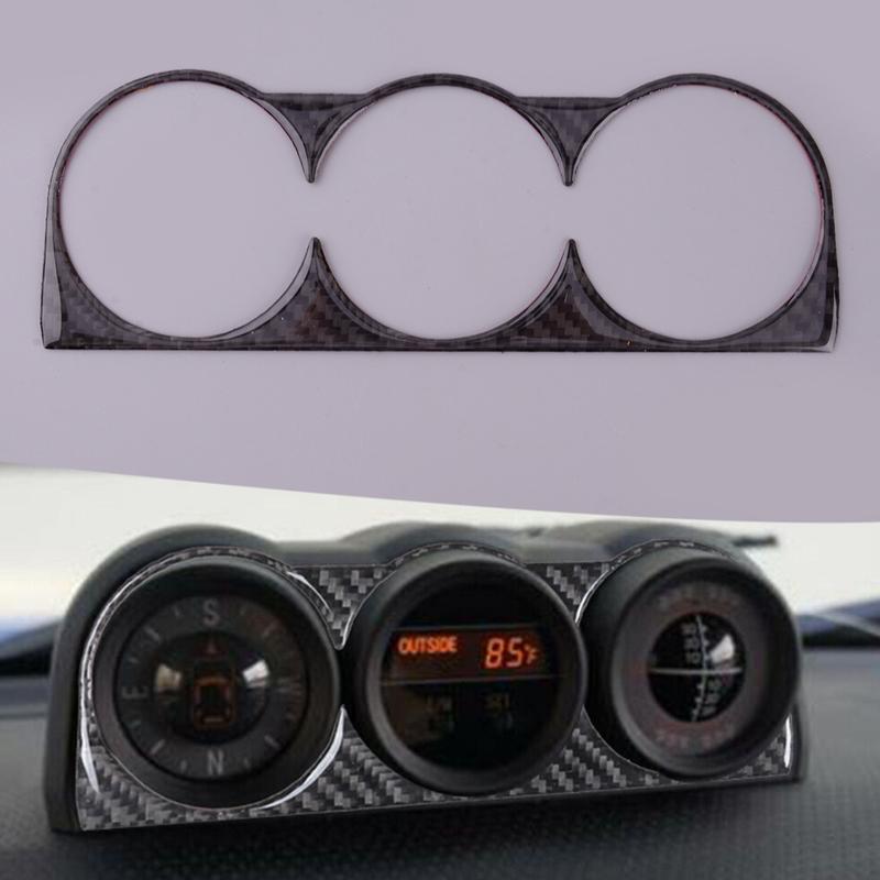Car Center Console Compass Panel Cover Trim Fit for Toyota FJ Cruiser 2007-2015 2016 2017 2018 Black Carbon Fiber