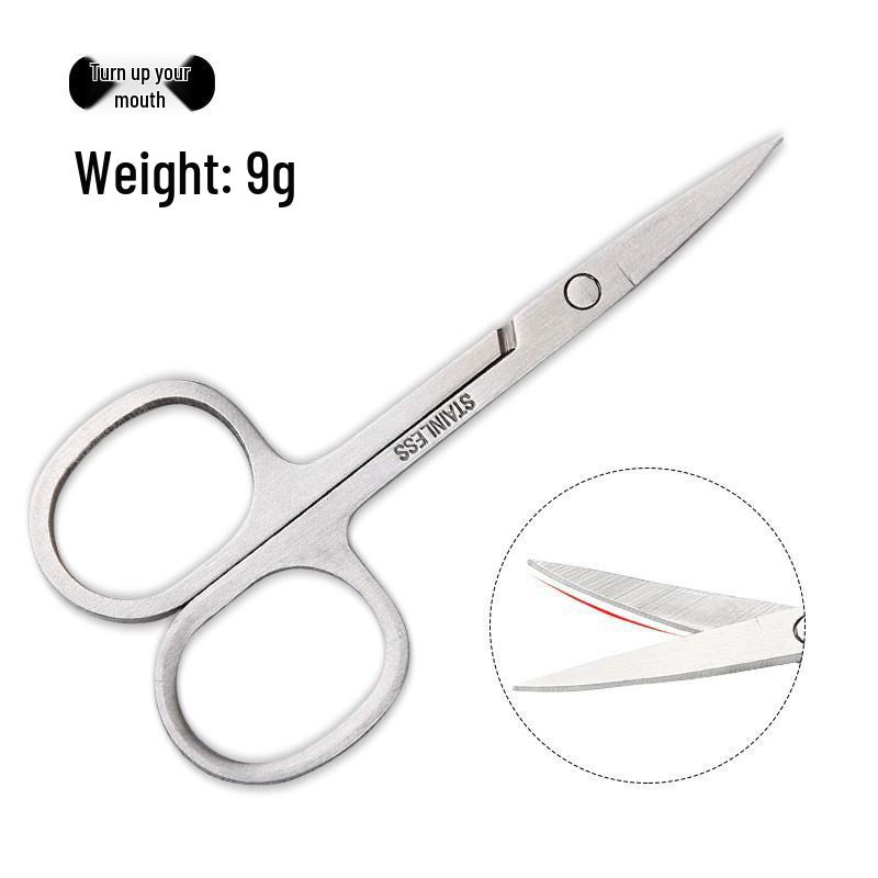 Beauty Scissors Set: Curved Eyebrow, False Eyelash, Nose Hair Trimming & Tattooing Scissors with Pointed Tips for Makeup Artists.