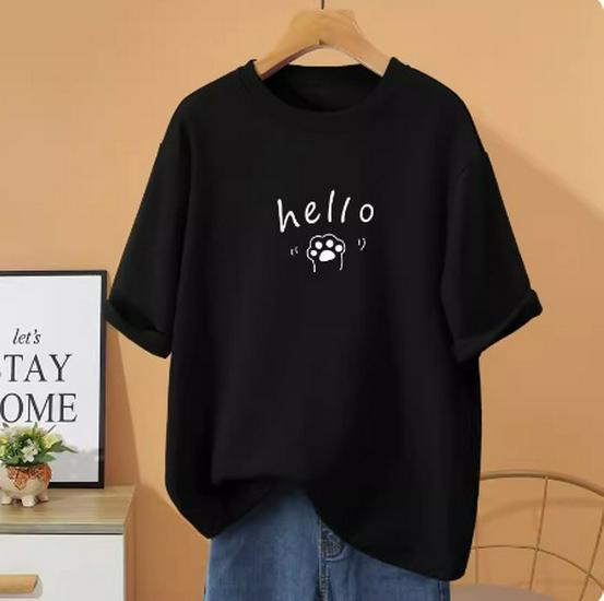 2024 Europejski Oversizowy Damski T-Shirt z Krótkim Rękawem o Średniej Długości: Wszechstronny trend wiosenno-letni z okrągłym dekoltem