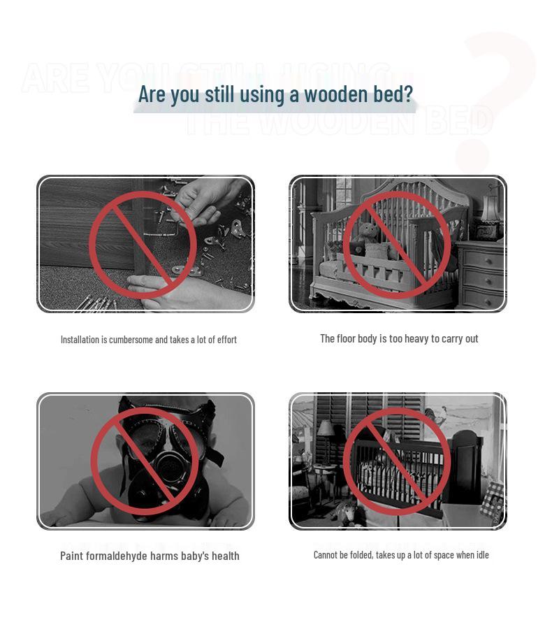 Multifunktionales faltbares Babybett: Schaukelwiege für Neugeborene & Säuglinge (0-2 Jahre)