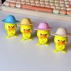 3D Printed Duck Figurine Set of 4 with Angry Face and Crossed Arm, Textured Hat Decorations for Office Desks, Display Shelves, and Entryways