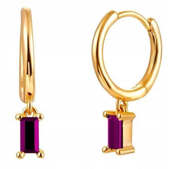 Fashionable Classic Copper Earrings K09 Golden Violet