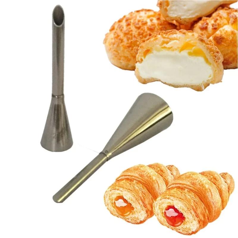 Kitchen Baking Tools Handmade DIY Long Puffs Syringes Pastry Nozzle Tip Set Stainless Steel Cream Puff Icing Piping Nozzle Tools