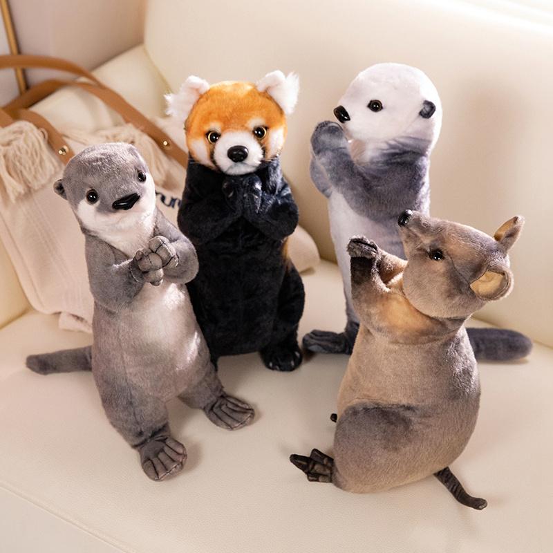 Animals To Thank For Blessing Plush Toys Red Panda Otter Short-Tailed Kangaroo Sea Otter Plush Animals Lifelike Bless Luck Gifts