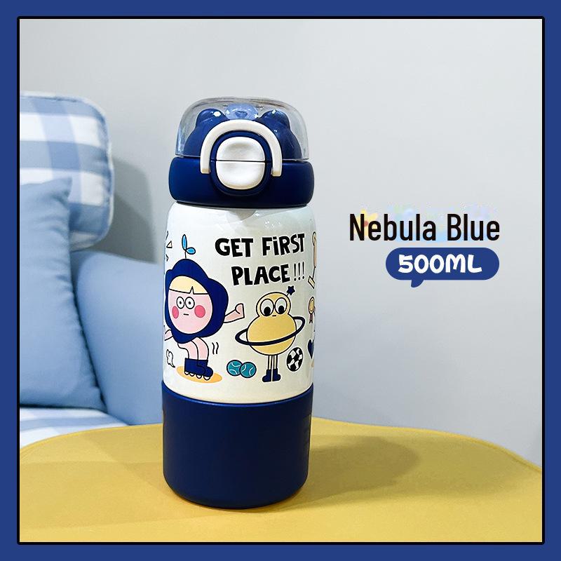 

Термос с соломой для девочек Xiaocha Diary High-Value: Детский изолированный переносной чайник с защитой от падения 500ml