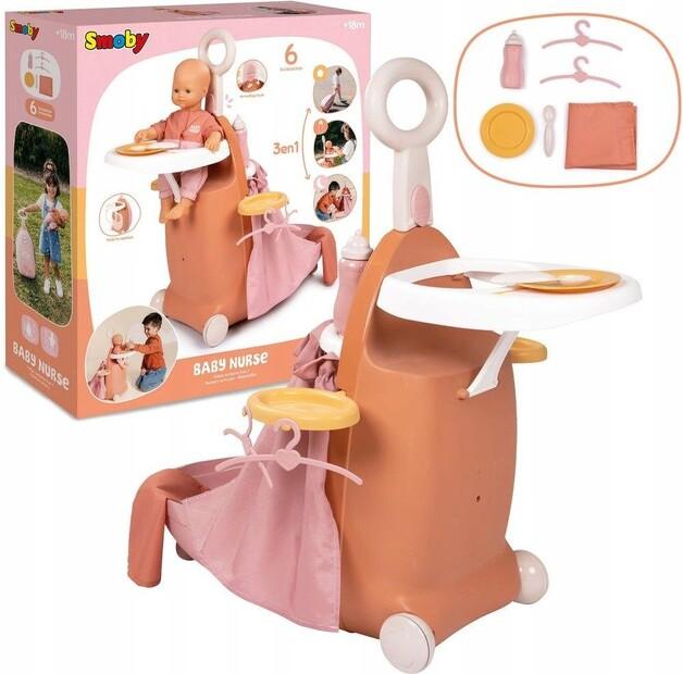 Набор аксессуаров для кукол Smoby Baby Nurse В чемодане Опекун Стульчик Кроватка