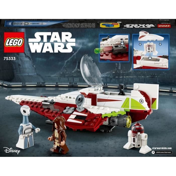 LEGO® Star Wars 75333 Le Chasseur Jedi d’Obi-Wan Kenobi, Jouet, Figurine Taun We Et Droïde