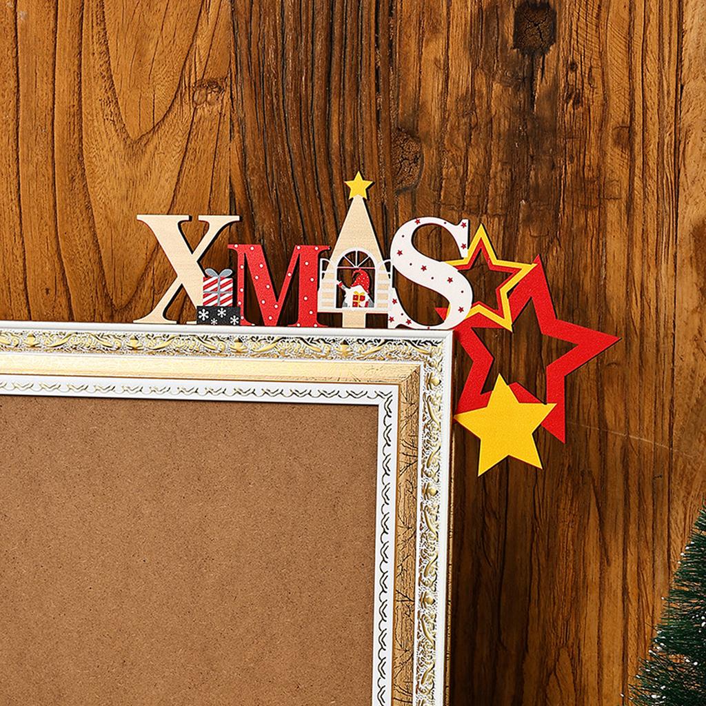 Christmas Wooden Corner Door Frame Decoration Home Door Corner Hanging Wooden Applique Festive Christmas Gifts Wall Signs