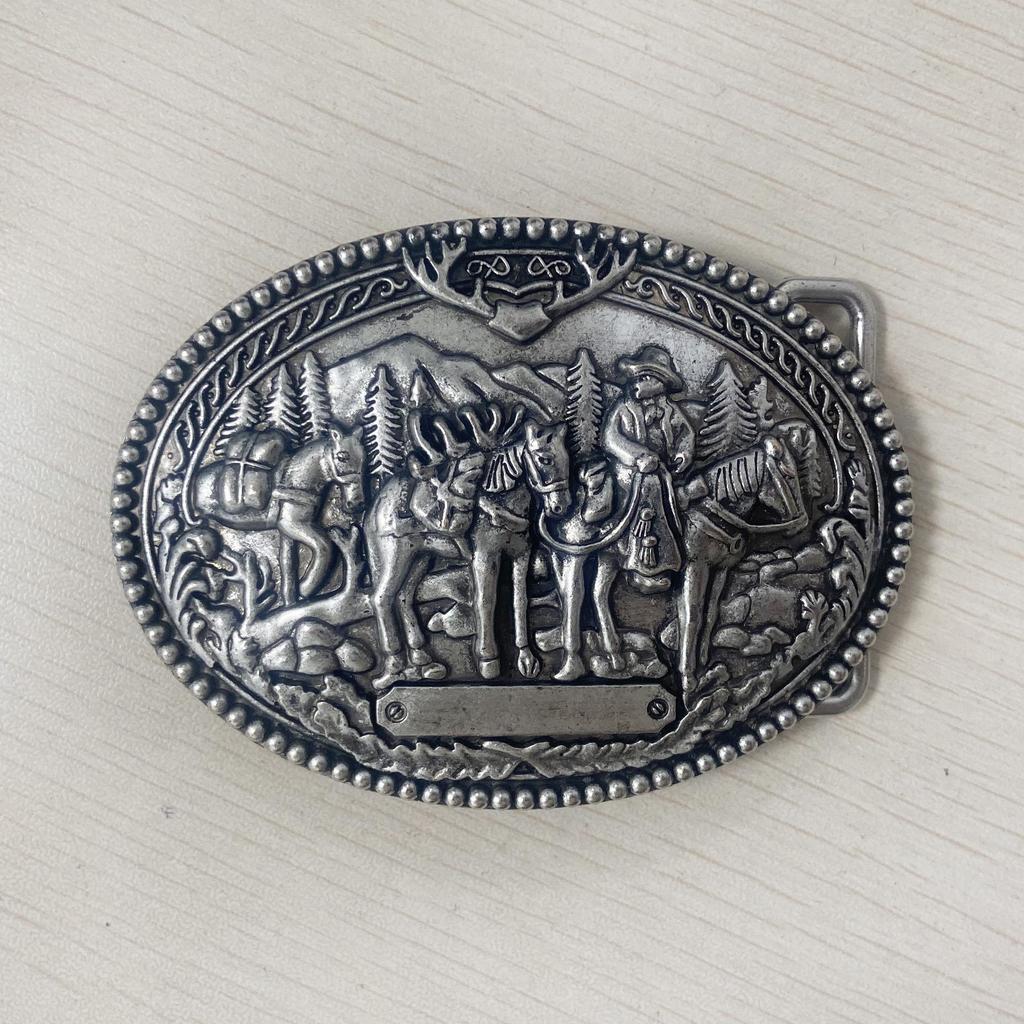 Retro Men's Zinc Alloy Animal Pattern Belt Buckle – Smooth Sports Design, Individually Packaged
