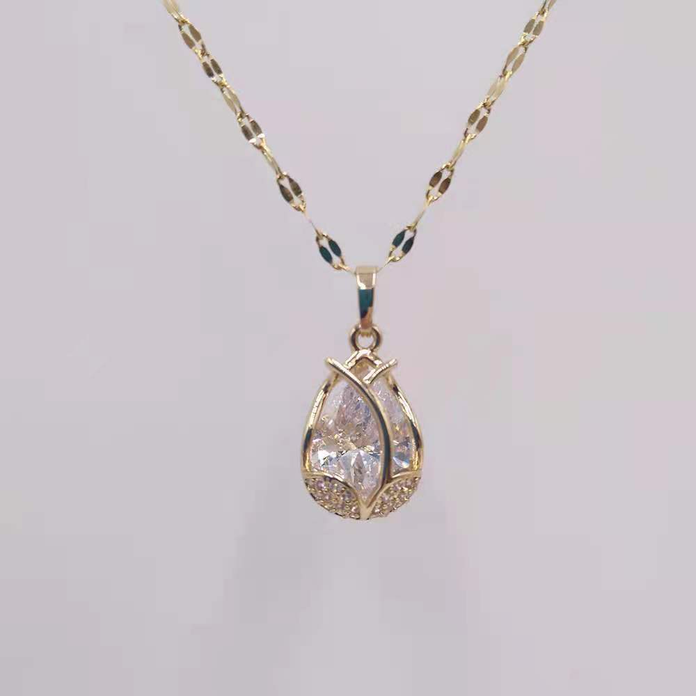 

Ожерелье-тюльпан, женская легкая роскошная титановая стальная бижутерия, не выцветающая цепочка